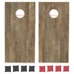 Hickory Wood Cornhole Set