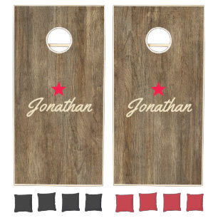 Hickory Wood Vintage Star Signature Cornhole Set
