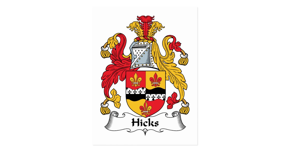 Hicks Family Crest Postcard