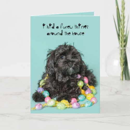 Hid a few things Puppy Dog Easter card
