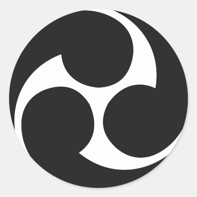 Hidari Mitsudomoe 左三つ巴 Taiko Sticker (Front)