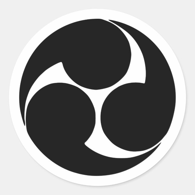 Hidari mitsudomoe, Japan Classic Round Sticker (Front)
