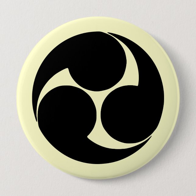 Hidari mitsudomoe, Japan Pinback Button (Front)