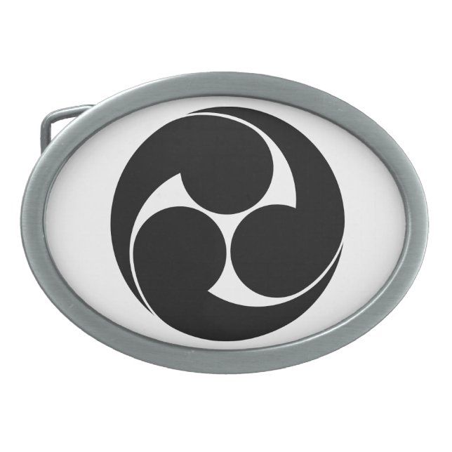 Hidari Mitsudomoe (Without Ground) Belt Buckle (Front)