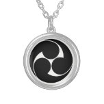 Hidari Mitsudomoe (without Ground) Silver Plated Necklace at Zazzle