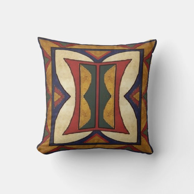 HIDATSA - MANDAN?  1909 Parfleche style pillow (Front)