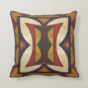 Hidatsa - Mandan?  1909 Parfleche Style Pillow by Medicinehorse7 at Zazzle