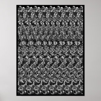 Hidden 3D Stereogram Poster - Jolly Roger, B&W