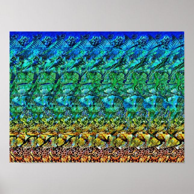 Hidden 3D Stereogram Poster - Ocean Creatures (Front)