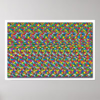 Hidden 3D Stereogram Poster - Running Free