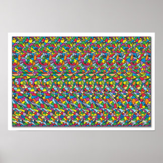 Hidden 3D Stereogram Poster - Running Free