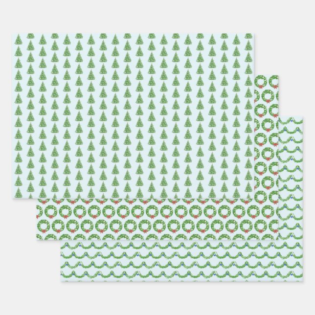 Hidden Animals Wrapping Paper Flat Sheet Set of 3 (Set)