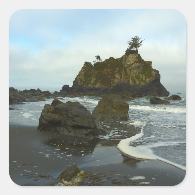 Hidden Beach II at Redwood National Park Square Sticker (Front)