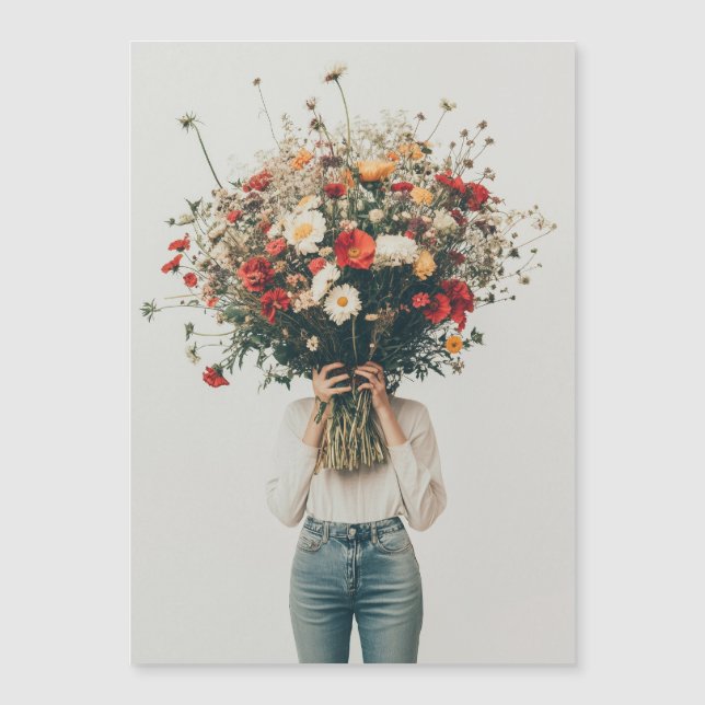 Hidden Behind the Blooms Magnetic Invitation (Front)