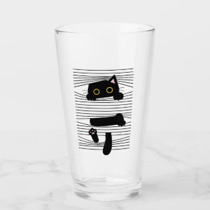 Hidden Black Cat Cute Funny Minimalist Animal Love Glass
