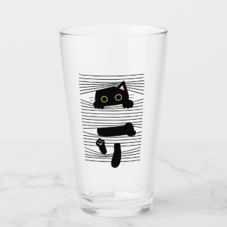 Hidden Black Cat Cute Funny Minimalist Animal Love Glass