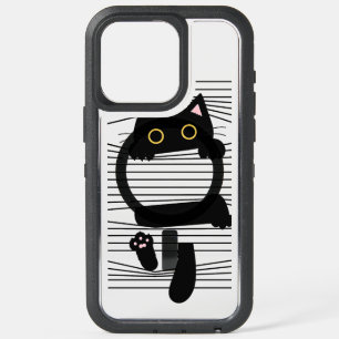 Hidden Black Cat Cute Funny Minimalist Animal Love iPhone 15 Pro Max Case