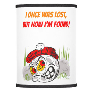 Hidden Cartoon Golf Ball with Funny Quote, Sport Lamp Shade