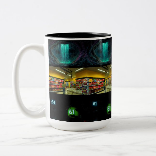 Hidden Cavern Whispers Two-Tone Coffee Mug (Left)