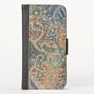 Hidden Delicate Camouflage & Your Text iPhone XS Wallet Case
