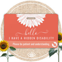 hidden disability awareness and emergency contact  badge