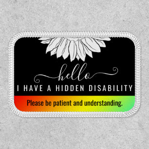 hidden disability awareness and emergency contact  patch