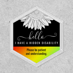 hidden disability awareness and emergency contact  patch