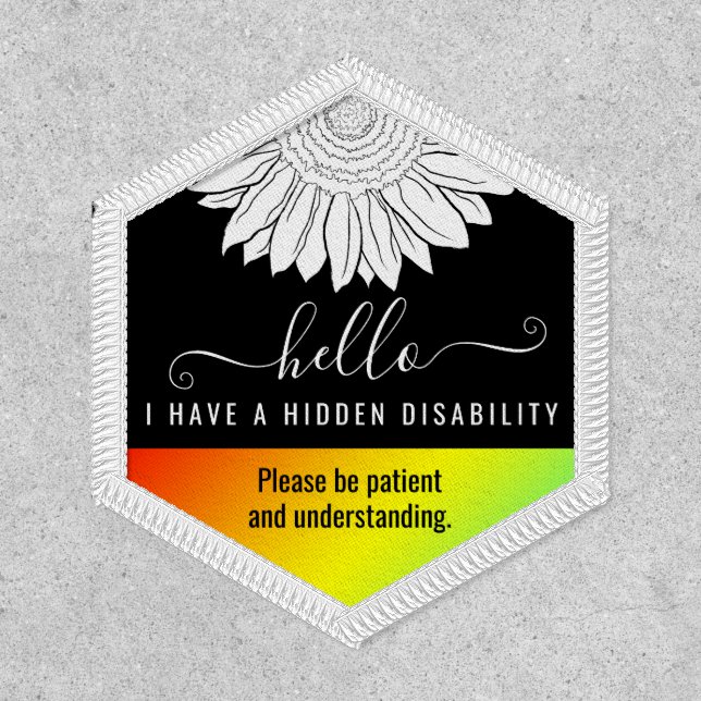 hidden disability awareness and emergency contact  patch (Front)