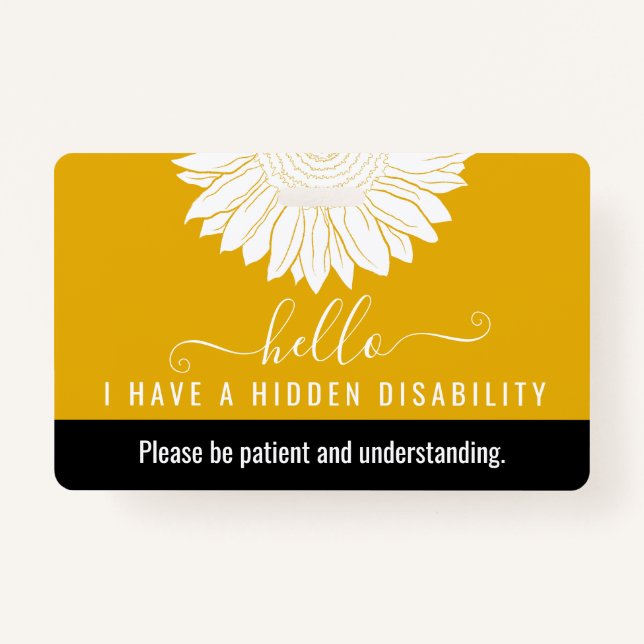 hidden disability awareness badge (Front)