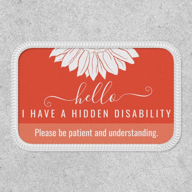 hidden disability awareness patch (Front)