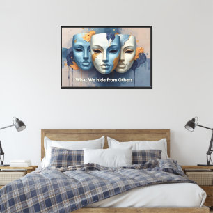 Hidden Emotions - Contemporary Surreal  Mask  Canvas Print