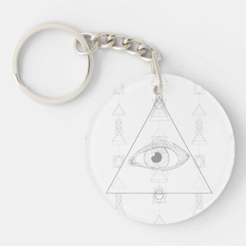 Hidden Eye Secret Knowledge Esoteric Geometric Keychain
