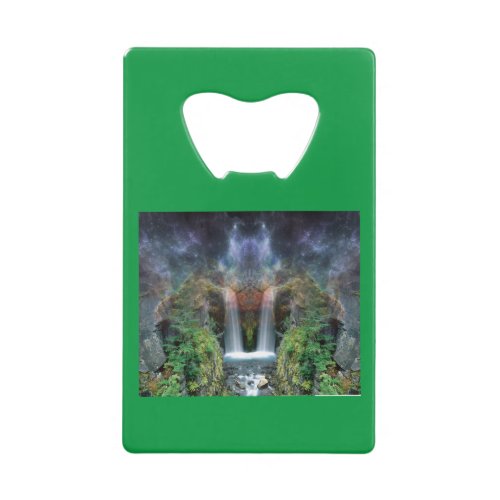 Hidden Faces in Fantasy Waterfalls Credit Card Bottle Opener