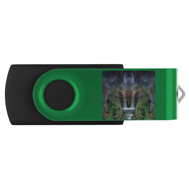 Hidden Faces in Fantasy Waterfalls Flash Drive (Front)