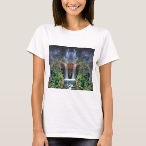 Hidden Faces in Fantasy Waterfalls T_Shirt