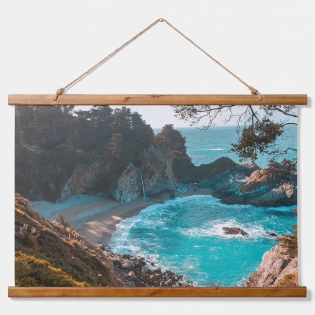 Hidden Falls – Coastal Serenity Hanging Tapestry (Front)