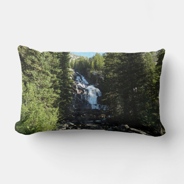 Hidden Falls in Grand Teton National Park Lumbar Pillow (Front)