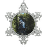 Hidden Falls in Grand Teton National Park Snowflake Pewter Christmas Ornament