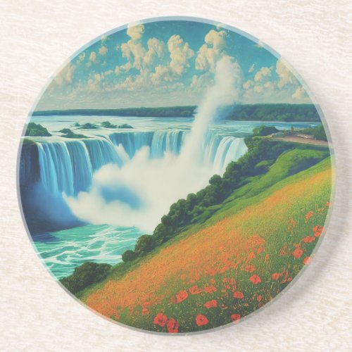 Hidden Falls in Spring Bloom Coaster