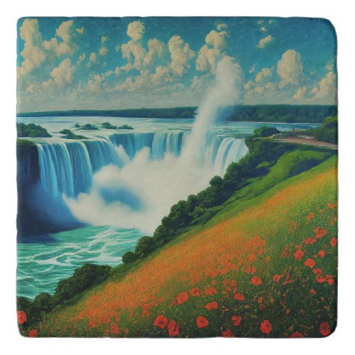 Hidden Falls in Spring Bloom Trivet