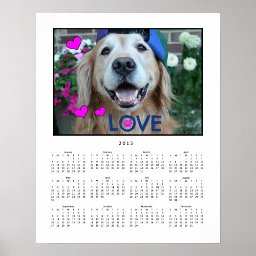 Hidden Golden Retriever Love 2015 Calendar Poster
