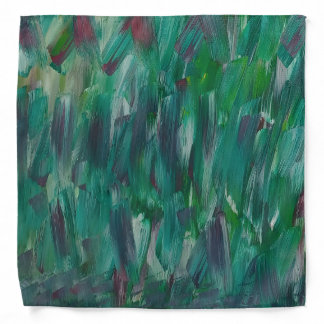 Hidden Green Red White Colorful Abstract Art Bandana