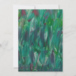 Hidden Green Red White Colorful Abstract Art Card