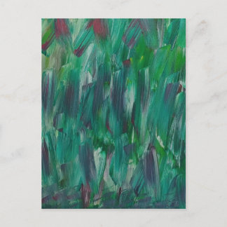 Hidden Green Red White Colorful Abstract Art Postcard