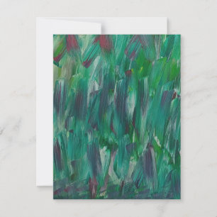 Hidden Green Red White Colorful Abstract Art Thank You Card