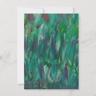 Hidden Green Red White Colorful Abstract Art Thank You Card