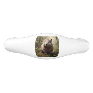 "Hidden in the Bush: An Aussie Wombat in the Wild" Ceramic Drawer Pull