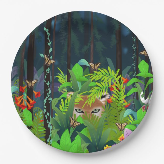 Hidden In The Foliage Paper Plates (Front)