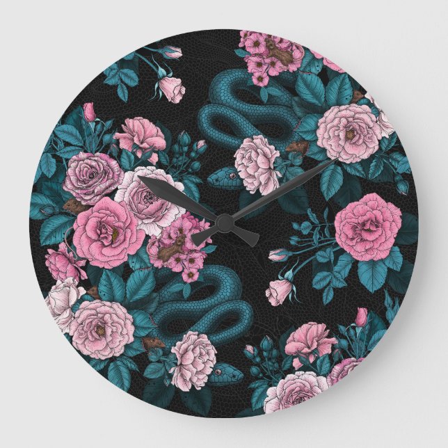 Hidden in the roses 2 large clock (Front)