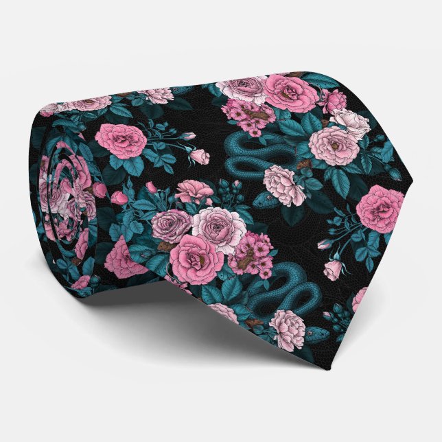 Hidden in the roses 2 neck tie (Rolled)